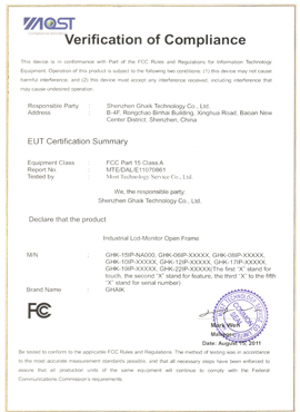 Industry LCD Monitor FCC Certification